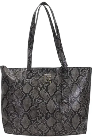 ERMANNO SCERVINO Tassen, Dames, Zwart, ONE Size, Leer, Tote tas met krokodillenprint in imitatieleer