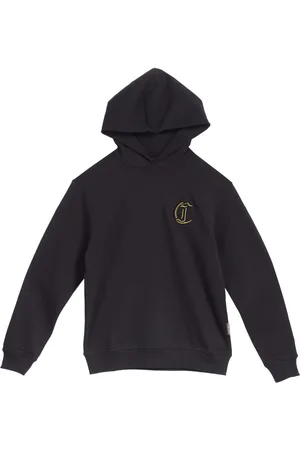 Roberto Cavalli Sweatshirts & Hoodies, Heren, Zwart, M, Katoen, Zwart Geborduurde Lurex Hoodie Sweatshirt