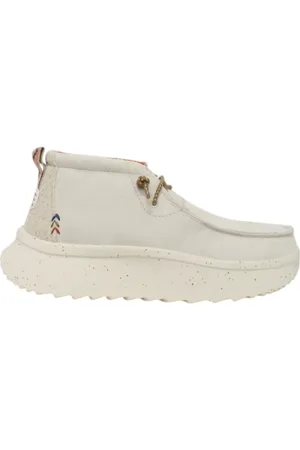 Hey dude Schoenen, Dames, Wit, 39 EU, Suède, Suède enkellaarzen met rubberen zool