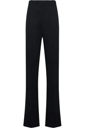 Bottega Veneta Broeken, Dames, Zwart, 2Xs, Wol, Wollen broek met uitlopende pijpen