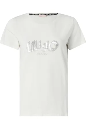Liu Jo Tops, Dames, Wit, XL, Katoen, Katoenen T-shirt met Voorlogo