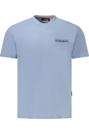 Napapijri Tops, Heren, Blauw, 2Xl, Katoen, Logo Print Katoenen T-shirt