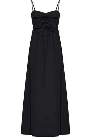 Msgm Kleedjes, Dames, Zwart, XS, Katoen, Zwarte Jurk met Strikken