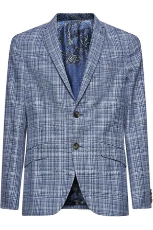 Etro Jassen, Heren, Blauw, 2Xl, Katoen, Blauwe Wollen Katoenen Jas