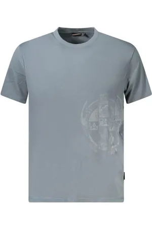 Napapijri Tops, Heren, Grijs, XL, Katoen, T-shirt met Opvallende Print