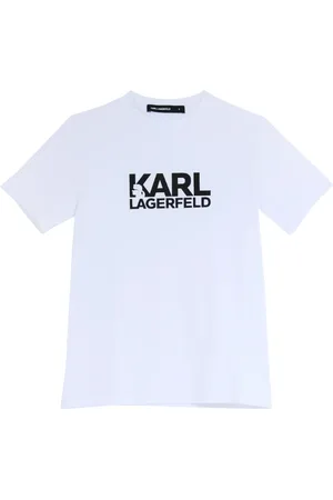 Karl Lagerfeld Tops, Heren, Wit, S, Katoen, T-shirt Logo Karl
