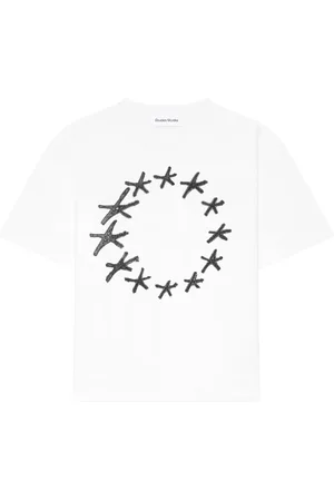 Etudes Tops, Heren, Wit, S, Katoen, Relax Sterren Wit T-Shirt