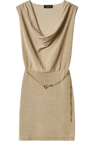 GAËLLE Kleedjes, Dames, Geel, M, Gouden Mini Jurk met Capuchon