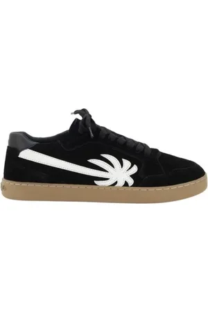 Palm Angels Schoenen, Heren, Zwart, 45 EU, Suède, Suède Sneakers met Contrasterende Zool
