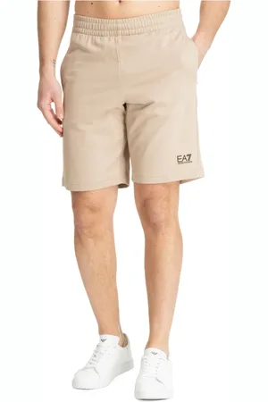 EA7 Korte broeken, Heren, , M, Katoen, Effen Trekkoord Track Shorts met Logo