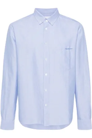 Isabel Marant Overhemden, Heren, Blauw, L, Katoen, Blauw Oxford Overhemd Elegantie Eenvoud