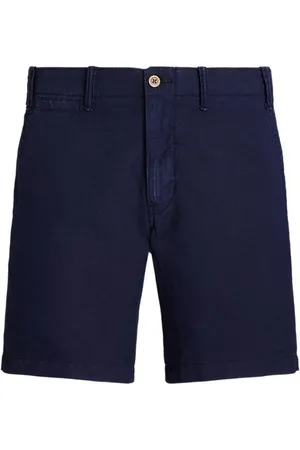 Ralph Lauren Korte broeken, Heren, Blauw, W36, Katoen, Blauwe Chino Shorts met Rits en Knoop
