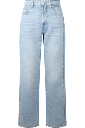 7 for all Mankind Jeans, Dames, Blauw, W30, Denim, Kansas Tess Linnen Denim Jeans