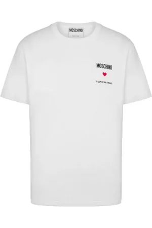 Moschino Tops, Heren, Wit, M, Katoen, T-Shirts
