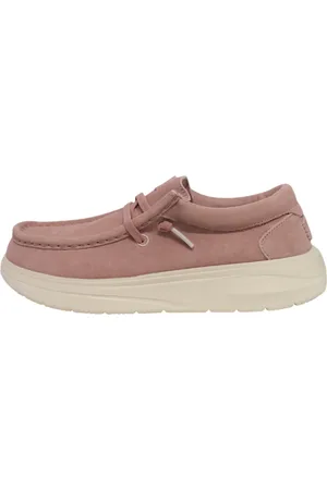 Hey dude Schoenen, Dames, Roze, 38 EU, Suède, Suède Mocassins Dames Rubberen Zool Veters
