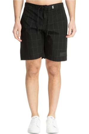 EA7 Korte broeken, Heren, Zwart, M, Polyester, Effen Logo Track Shorts met Drukknop