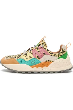 Flower Mountain Schoenen, Dames, Veelkleurig, 35 EU, Suede and technical fabric sneakers Washi Woman