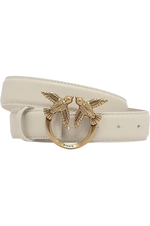 Pinko Accessoires, Dames, , M, Leren damesriem met logogesp