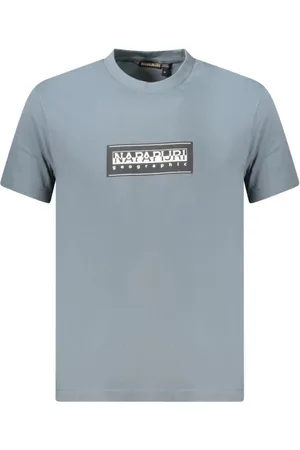 Napapijri Tops, Heren, Grijs, S, T-shirt met opvallende print