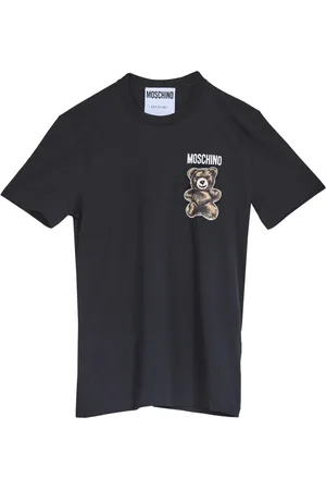 Moschino Tops, Heren, Zwart, L, Katoen, Adrian Mini Beer T-shirt Zwart