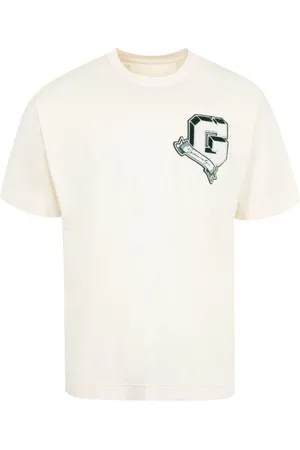 Givenchy Tops, Heren, Wit, XL, Katoen, Wit T-shirt met G-patch