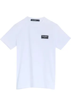 Karl Lagerfeld Tops, Heren, Wit, S, Katoen, T-shirt Etiket