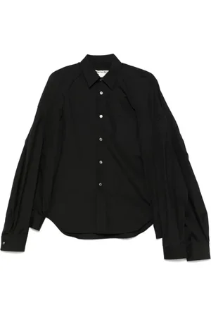 Comme des Garçons Blouses & Shirts, Dames, Zwart, M, Katoen, Kraakheldere Poplin Overhemd