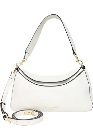 ERMANNO SCERVINO Tassen, Dames, Wit, ONE Size, Leer, Eco-leren hobo tas met verstelbare band