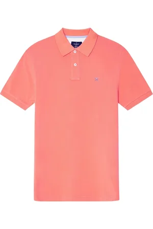 Hackett Tops, Heren, Rood, L, Katoen, Koraal Slim Fit Logo Polo Shirt