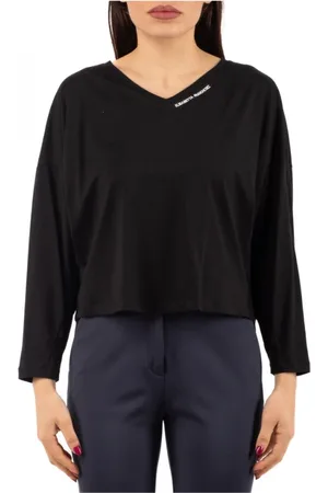 Elisabetta Franchi Blouses & Shirts, Dames, Zwart, XS, Elegante Gebreide Top