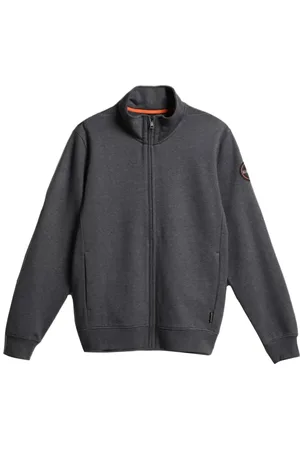 Napapijri Sweatshirts & Hoodies, Heren, Grijs, S, Katoen, Katoenen hoodie met rits