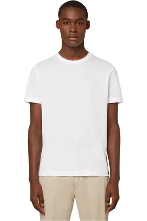 Boggi Milano Tops, Heren, Wit, S, Katoen, Pima Katoen Jersey T-Shirt