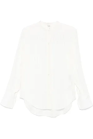 Chloé Blouses & Shirts, Dames, Wit, S, Katoen, Witte Button-Up Shirt met Bubbelkraag