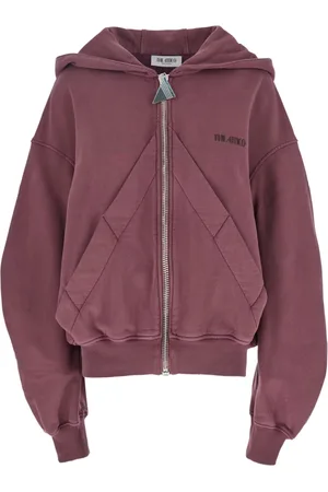 The Attico Sweatshirts & Hoodies, Dames, Roze, 3Xs, Katoen, Roze Hooded Sweatshirt met Logo Letters