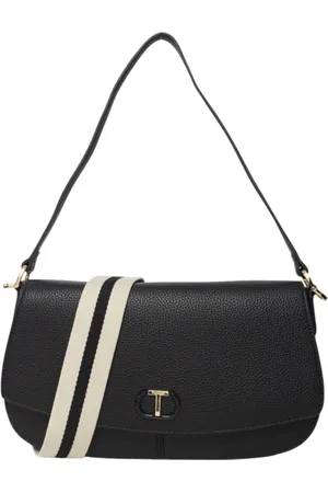 Twin-Set Tassen, Dames, Zwart, ONE Size, Leer, Schoudertas van imitatieleer met logo