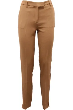 Mauro Grifoni Broeken, Dames, Bruin, XS, Wol, Viscose/Wol Broek in Kameel