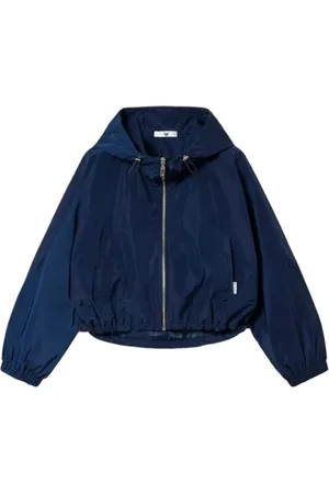 Twin-Set Jassen, Dames, Blauw, M, Polyester, Polyester hoodie met rits