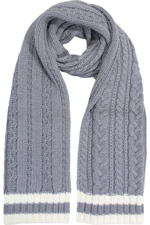 sun68 Accessoires, Heren, Grijs, ONE Size, Wol, Gebreide Sjaal met Patroon