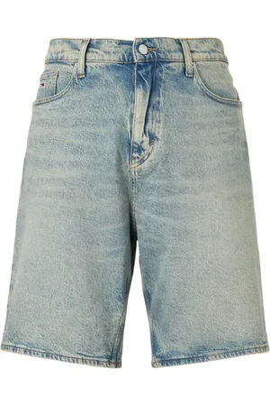 Tommy Hilfiger Korte broeken, Heren, Blauw, W32, Katoen, Katoenen Bermuda Jeans met Logo