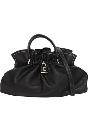 ERMANNO SCERVINO Tassen, Dames, Zwart, ONE Size, Leer, Eco-leren tote tas met verstelbare band