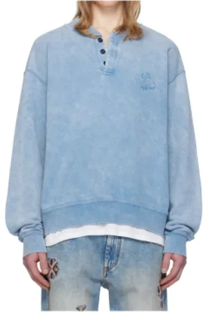Isabel Marant Sweatshirts & Hoodies, Heren, Blauw, M, Vintage stijl Mathias sweatshirt