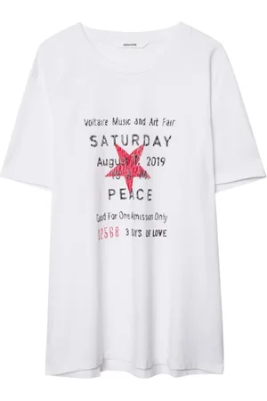 Zadig & Voltaire Tops, Heren, Wit, L, Saturday T-Shirt