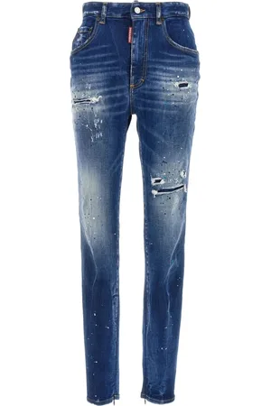 Dsquared2 Jeans, Dames, Blauw, M, Katoen, Italiaanse Jeansbroek Stijlvol Ontwerp