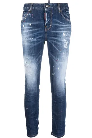Dsquared2 Jeans, Dames, Blauw, S, Katoen, Italiaanse Jeansbroek Gemaakt in Italië