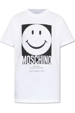 Moschino Tops, Heren, Wit, S, Katoen, Witte Smiley T-shirt met Print