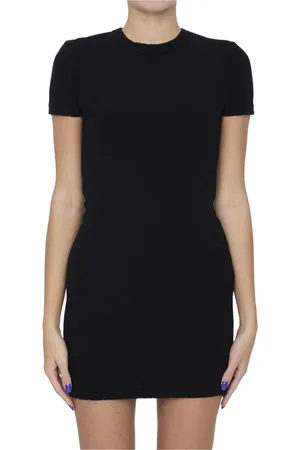 Alexander Wang Kleedjes, Dames, Zwart, M, Zwarte Logo Jacquard Mini Jurk