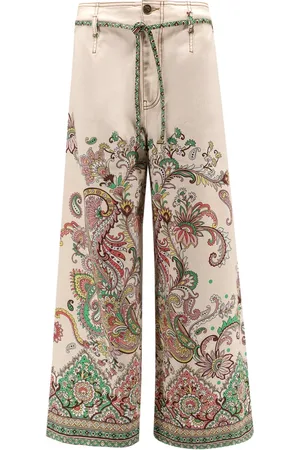 Etro Jeans, Dames, Veelkleurig, W26, Katoen, Bloemen Taille Broek Multi Kleur