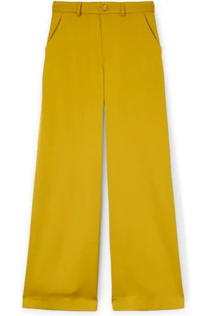 Motivi Broeken, Dames, Geel, S, Satijn, Palazzo-broek van satijn