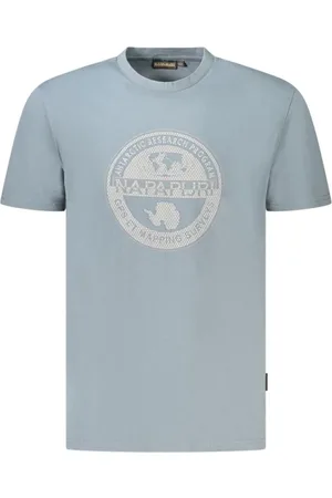 Napapijri Tops, Heren, Grijs, XL, Katoen, T-shirt met bedrukt logo