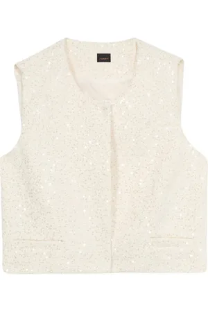 Oltre Jassen, Dames, Wit, 2Xl, Pailletten, Vest gemaakt van paillettenstof